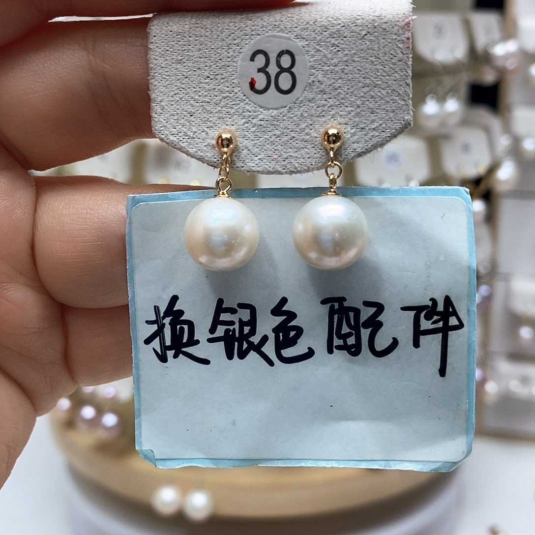 淡水珍珠耳饰银S925镶嵌