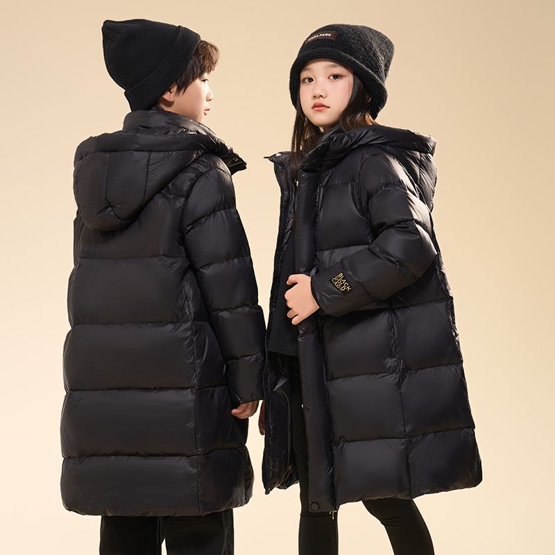 【老板娘专属】【跑毛包退】【现货24小时发】中长款儿童羽绒服过膝超长