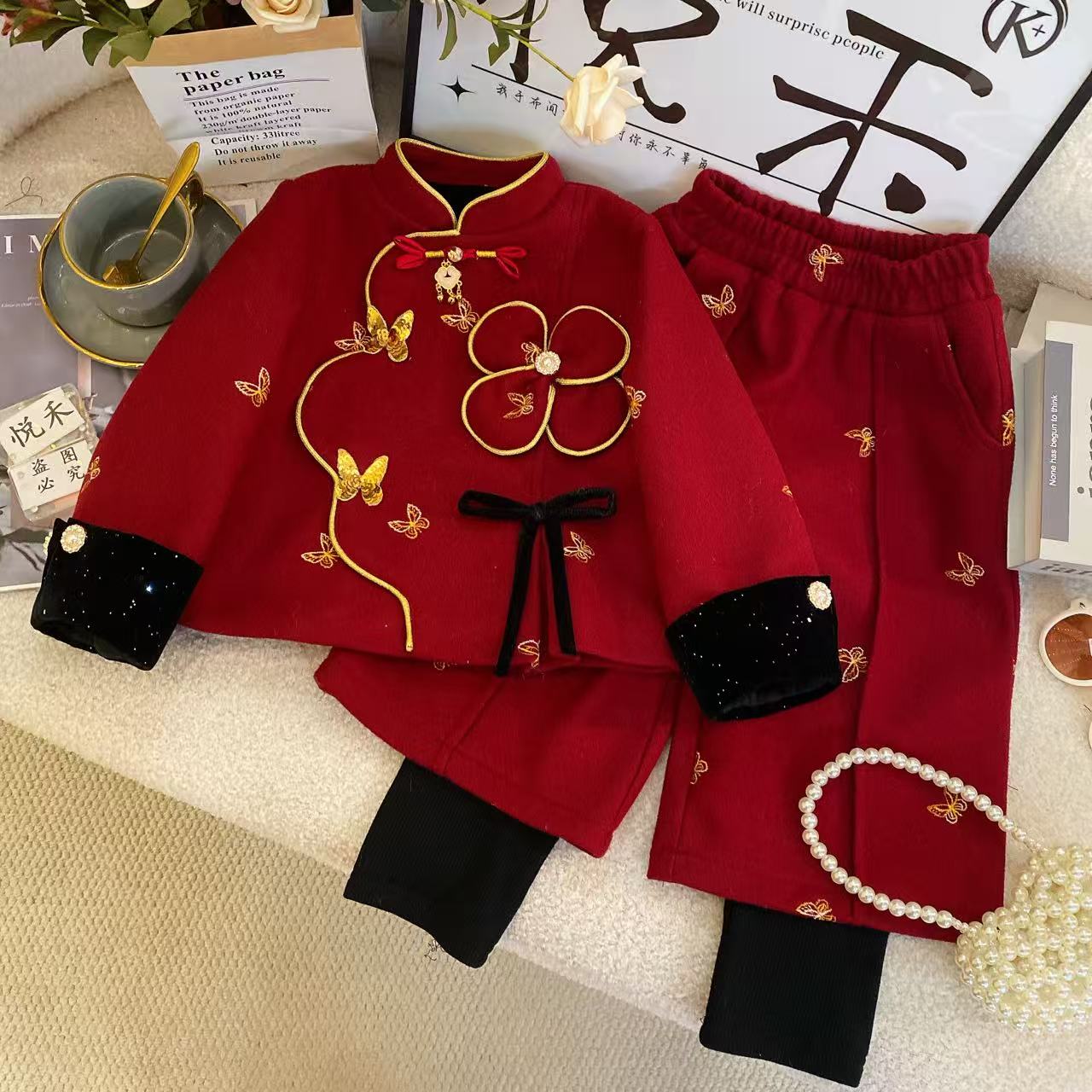 Y3【悦禾】女童新款秋冬韩版百搭洋气加厚童装套装60301