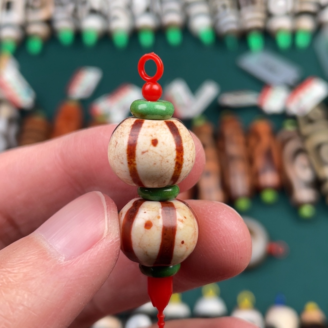 玛瑙/玉髓裸珠9 13 南瓜珠一串