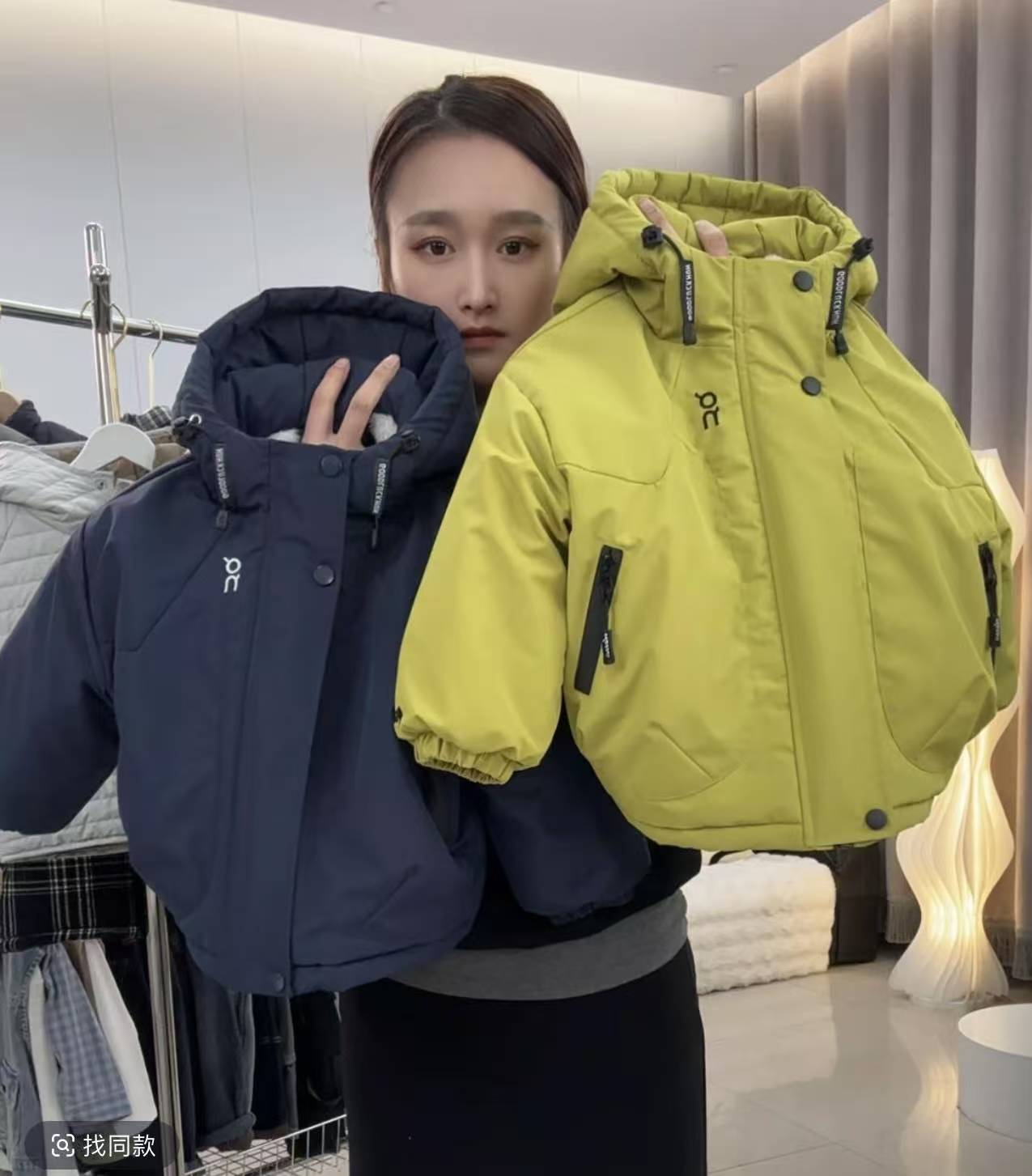 2025新款男女童加绒加厚兔毛绒刺绣外套派克服保暖冬款连帽棉衣