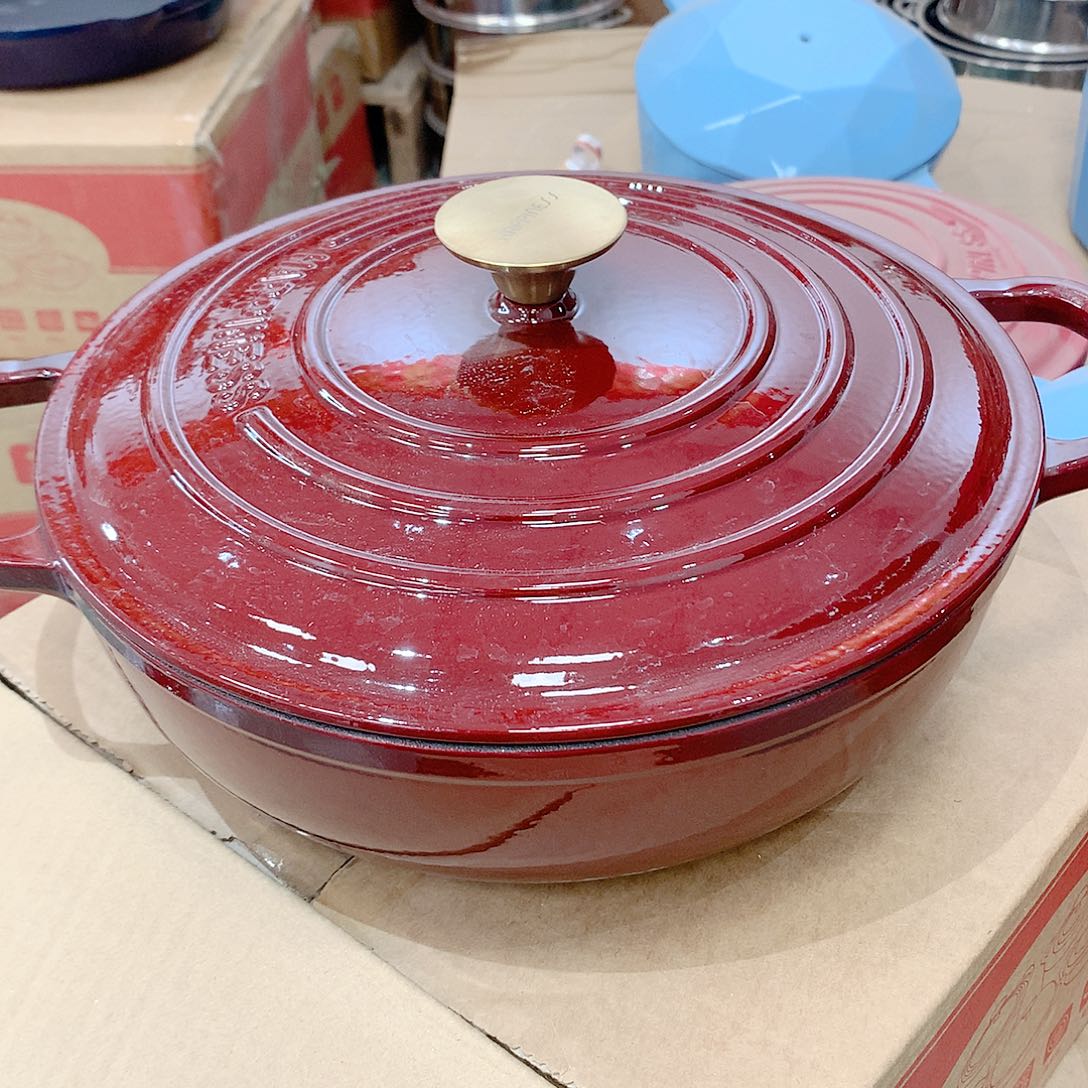 铸铁珐琅锅不粘锅28女王高光红