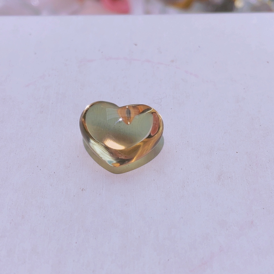 未镶嵌水晶颈饰天然巴西黄水晶冰透高货爱心