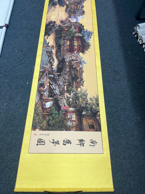 《南乡旧梦长卷》山水人物建筑画古风国画收藏装饰尺寸