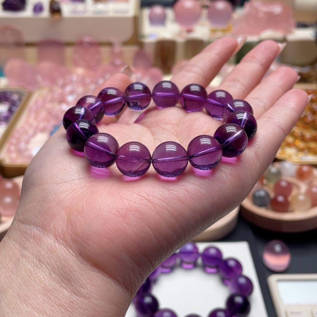 未镶嵌手链紫晶紫水晶帝王紫12mm