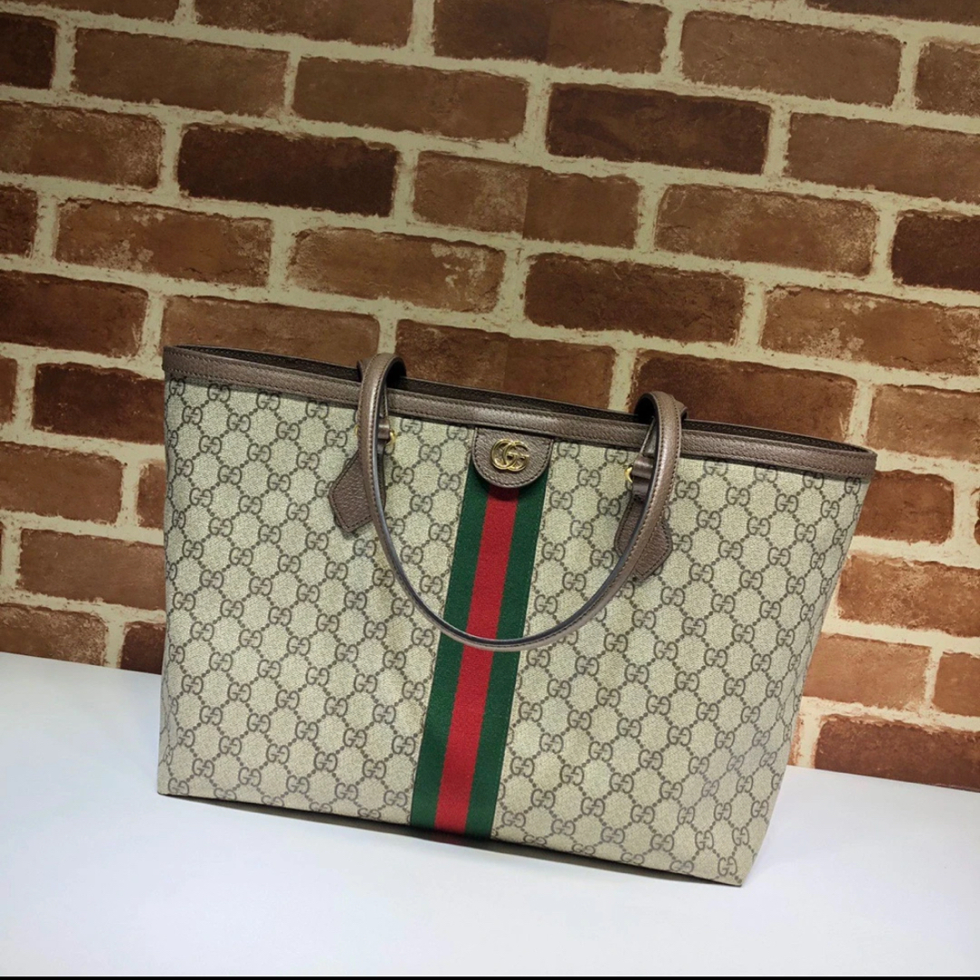 99新 GUCCI/古驰 林纳奢品丨Ophidia老花托特包中号