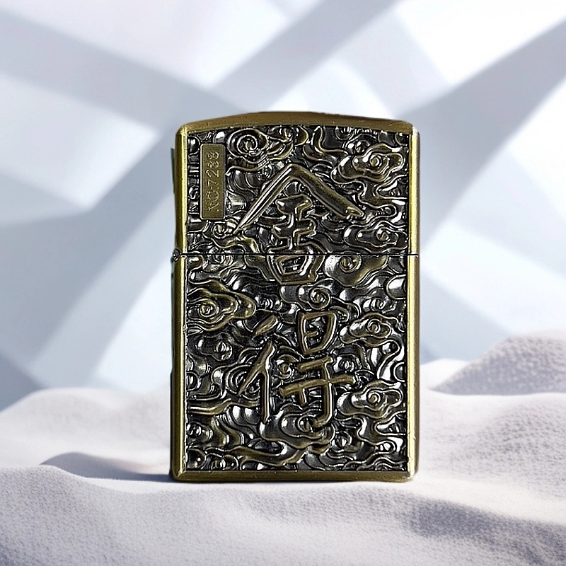 【ZK34-1铜】23-佐罗舍得浮雕打火机（需自行加油）