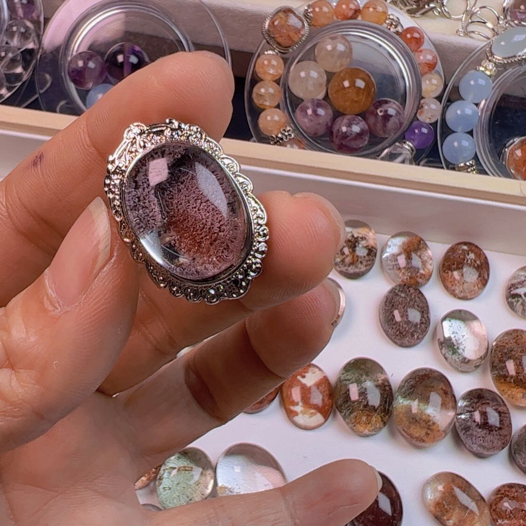 水晶手链银S800镀金镶嵌珍*?