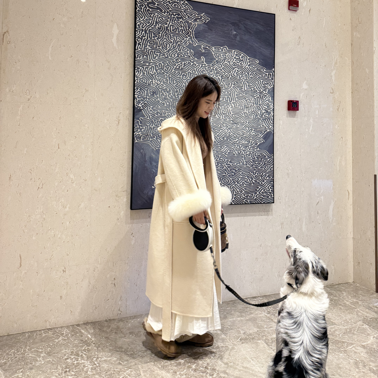 【吴梦菲】遇见暮色·高奢连帽绵双面呢大衣