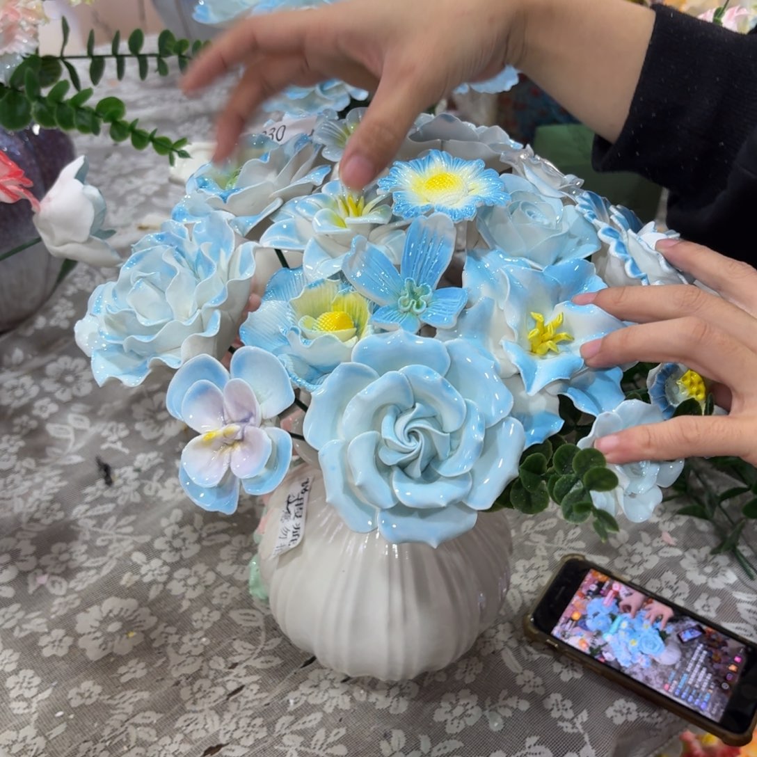 1030 陶瓷花拍满20元发货随意退款拉黑