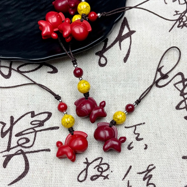 含辰砂工艺品【马到成功】小马钥匙挂手机挂手机链随身生肖吉祥配饰