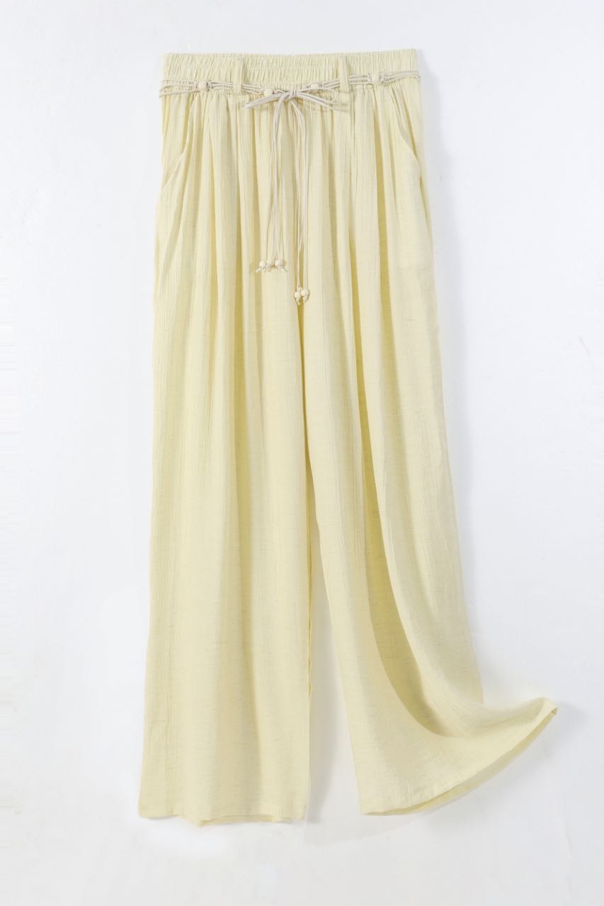 民族风夏款亚麻阔腿