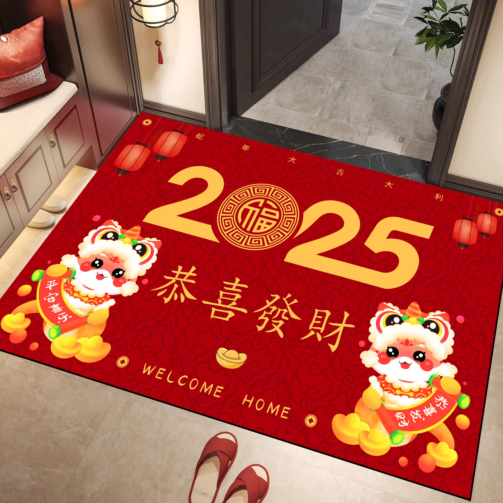 无品牌入户门地垫喜庆地毯门口吸水耐脏进门门口玄关垫卧室家用