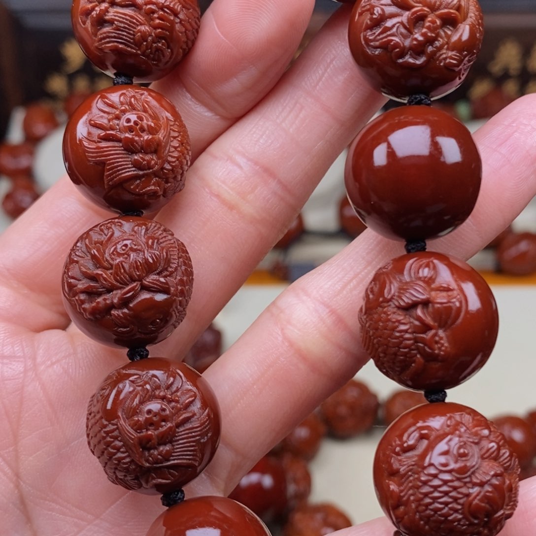 橄榄核吊坠?****y莲花鱼