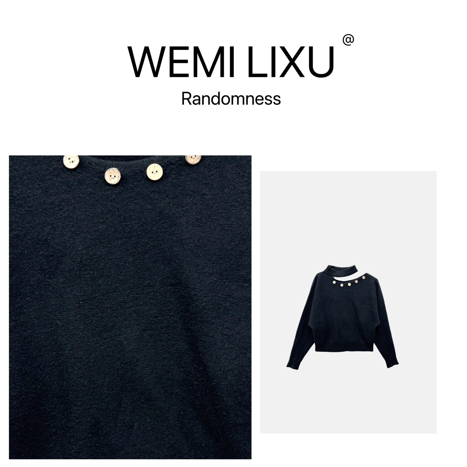 WEMI LIXU“美术馆“冬季时尚女装设计款长袖毛针织衫遮肉显瘦3360