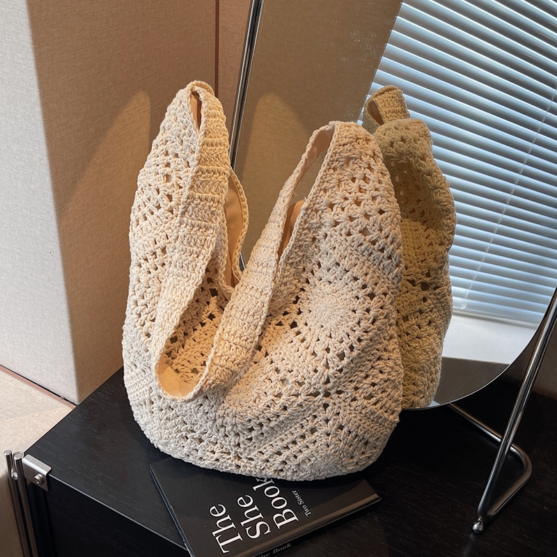 手工编织包包女2025新款夏天海边度假沙滩包大容量通勤单肩斜挎包