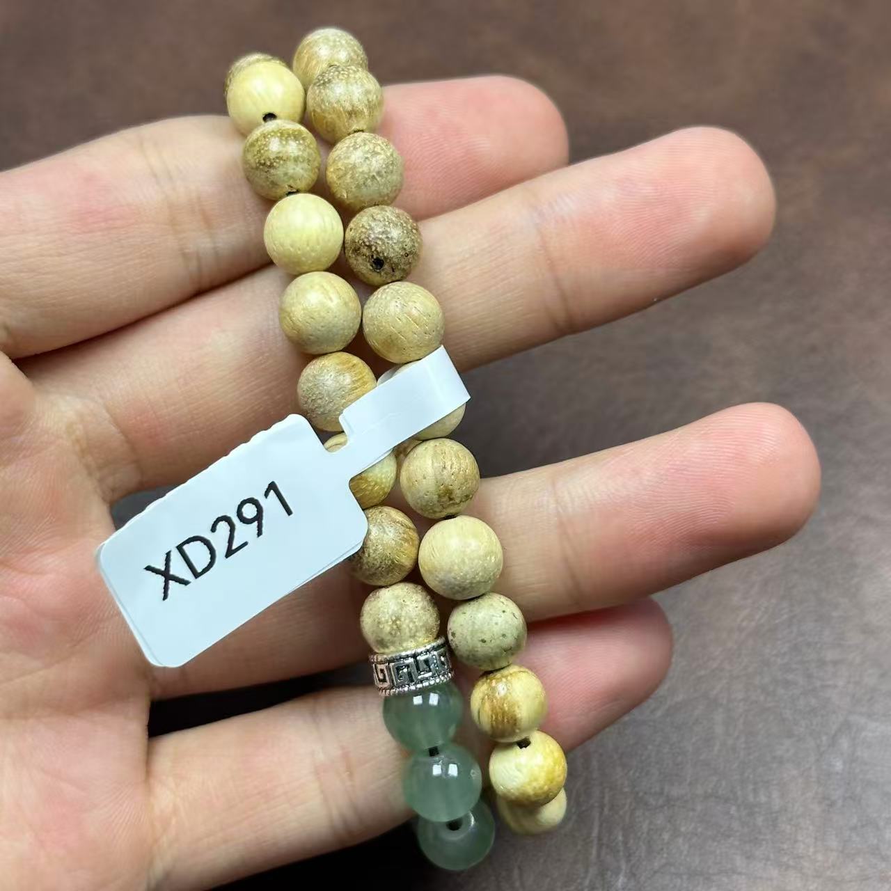 非金属木质手链 绿檀双搭双圈百搭念珠手串无礼盒设计  XD291