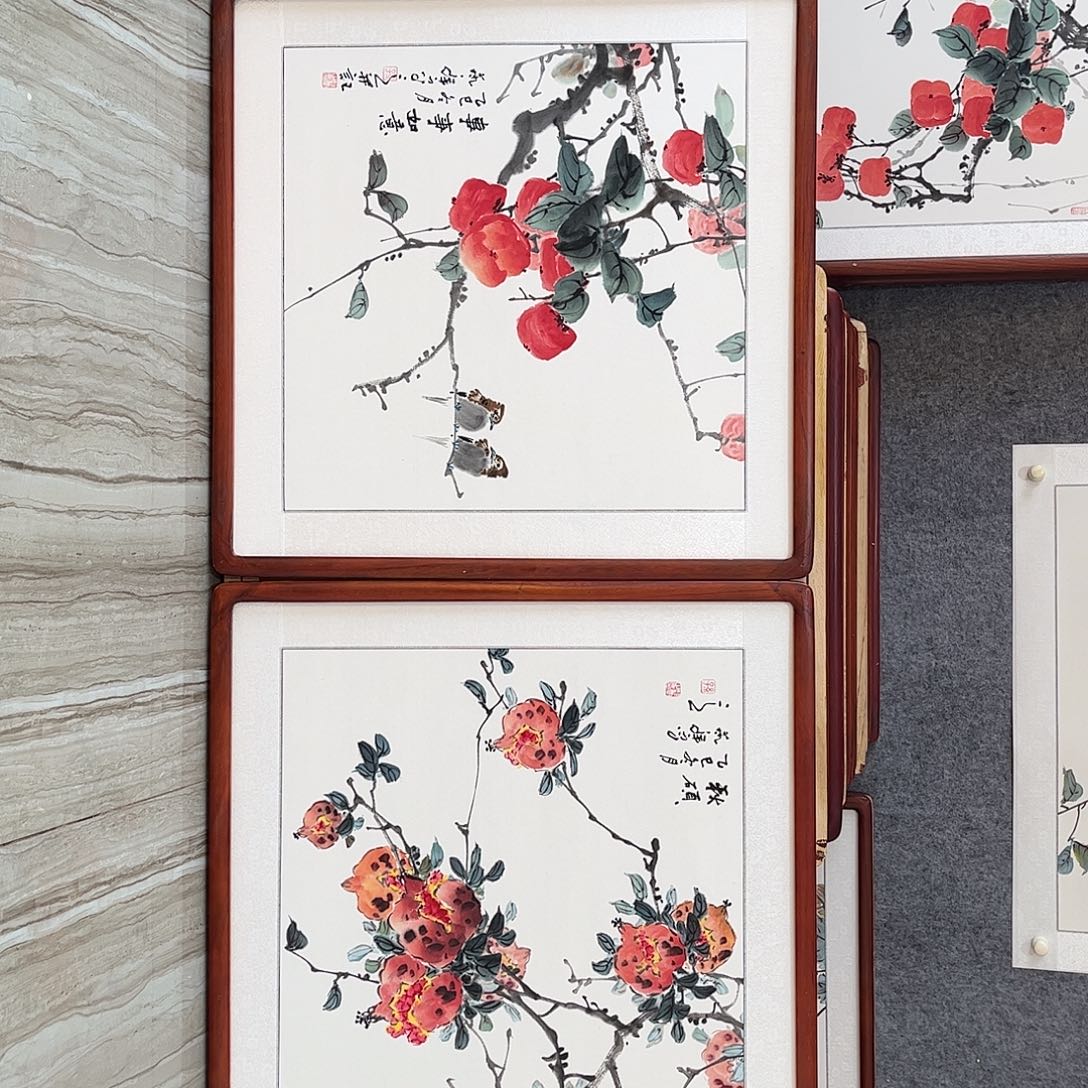 国画书画作品带框63×63