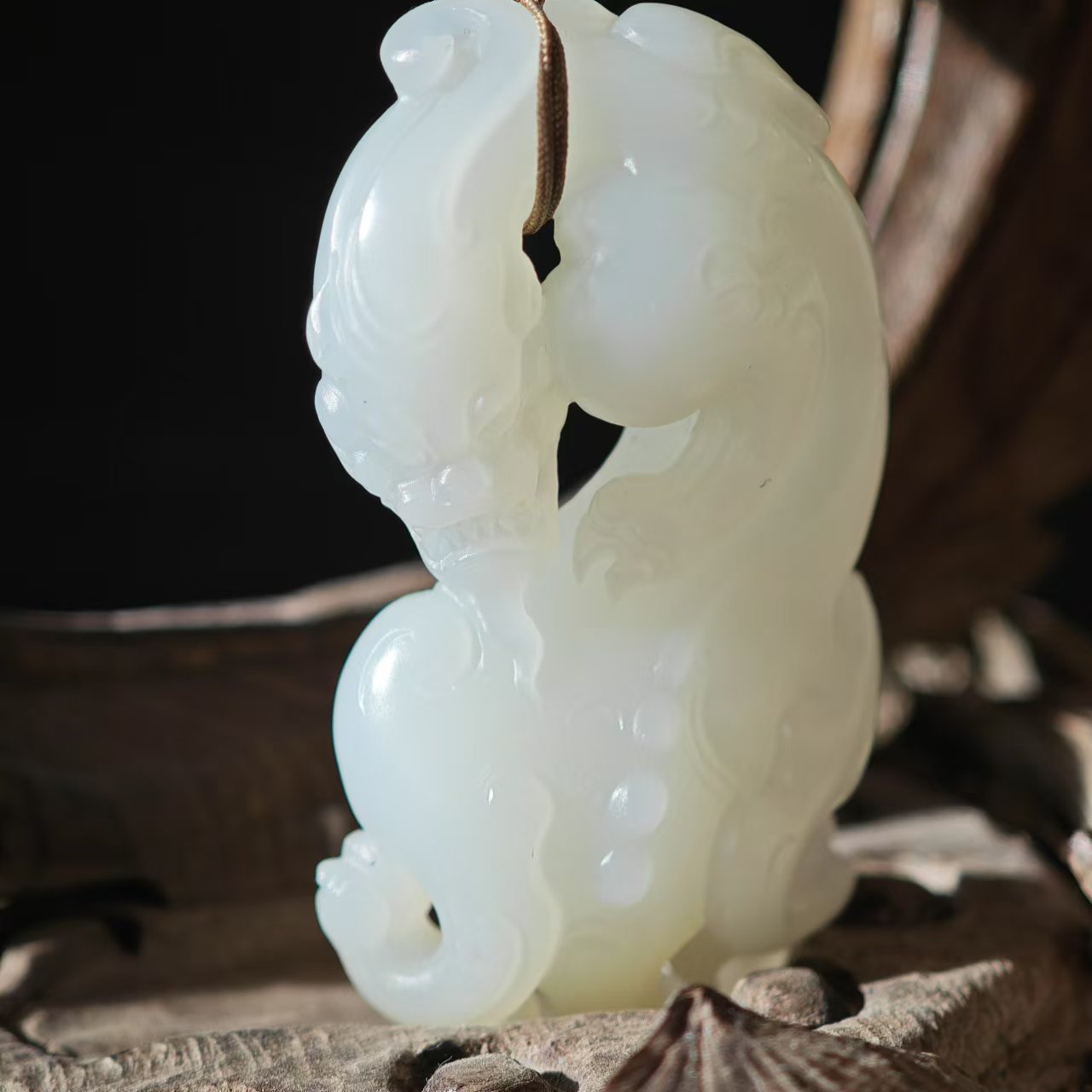 【米达姐和田玉】米达料螭龙——手工精雕