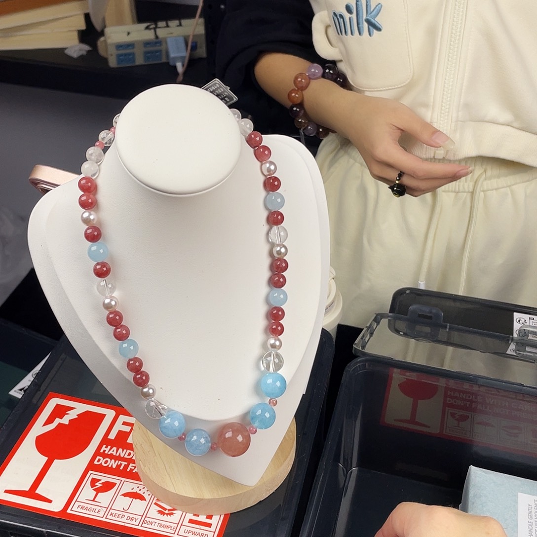 银S925镀金镶嵌水晶手串