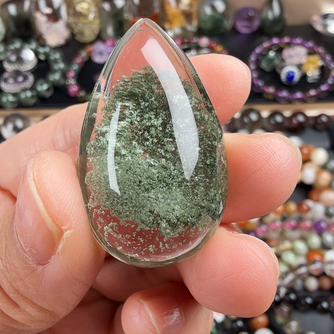 水晶吊坠(不含链)未镶嵌天然绿幽灵