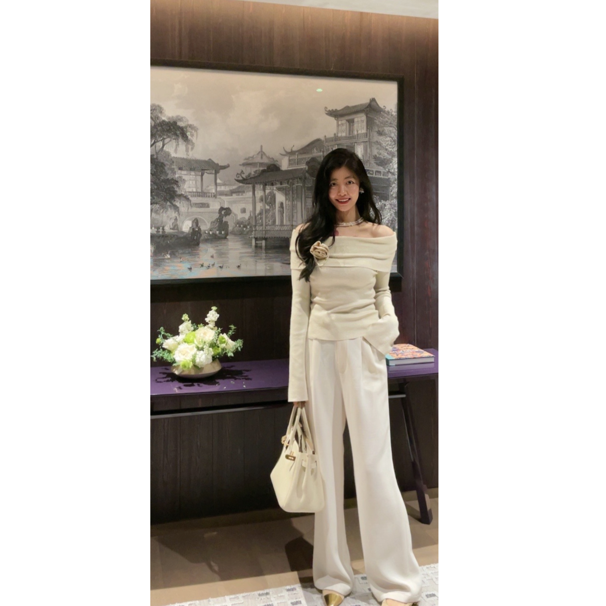 【N·COU】24春新款【纯欲女神】一字肩性感针织上衣-DY3651