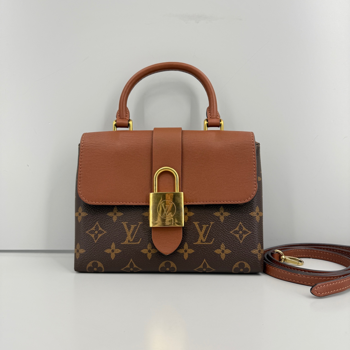 95新 LouisVuitton/路易威登 优选/LockyBB焦糖色锁头包/20x16x7