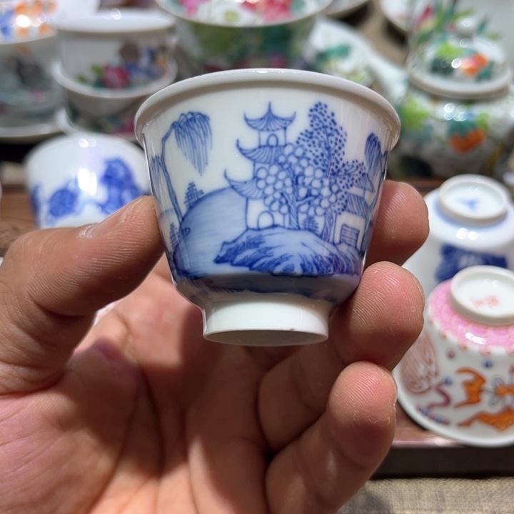 纯手绘精品盖碗杯