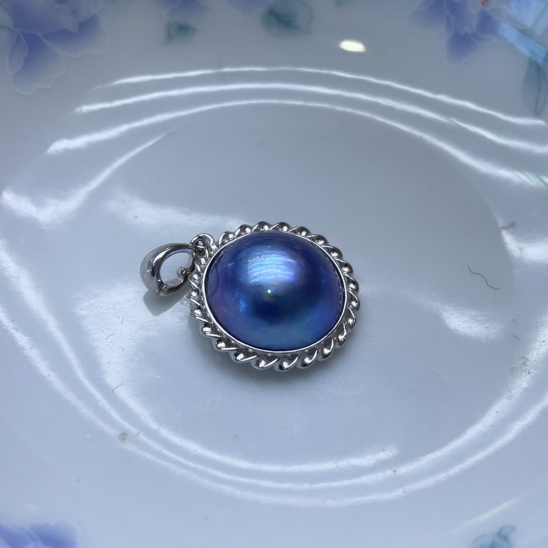 拼合珍珠（马贝珠）银S925镶嵌颈饰