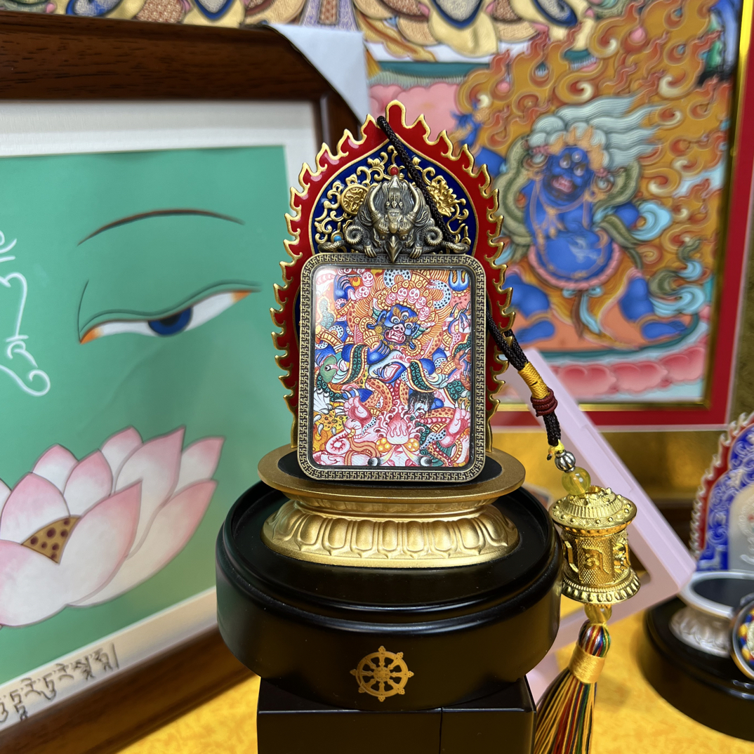 热贡彩唐六臂大黑天玛哈嘎拉唐卡