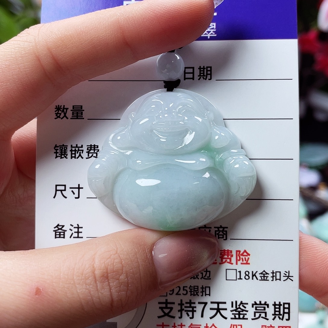 翡翠未镶嵌颈饰佛公03