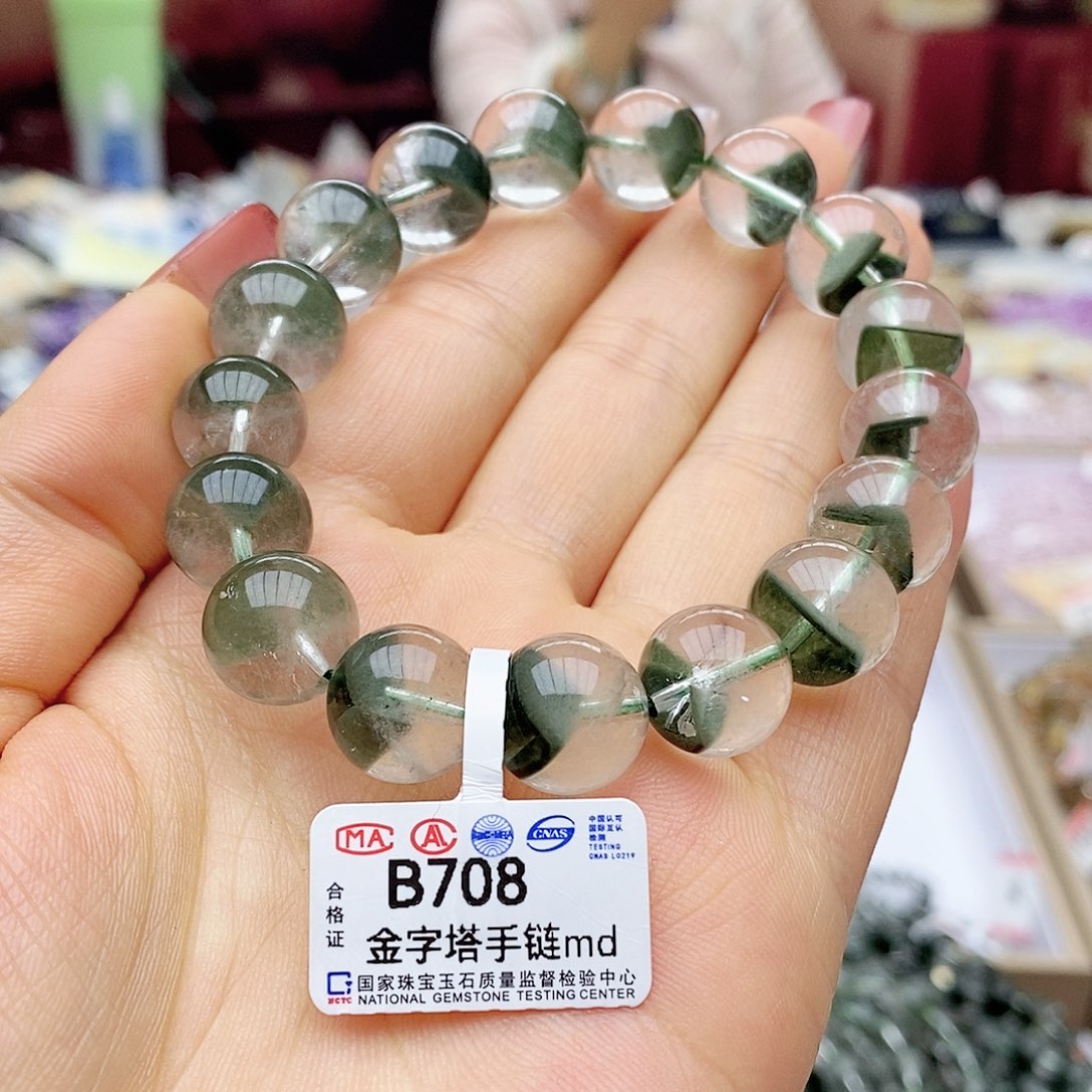 水晶手串未镶嵌B708金字塔12-13m