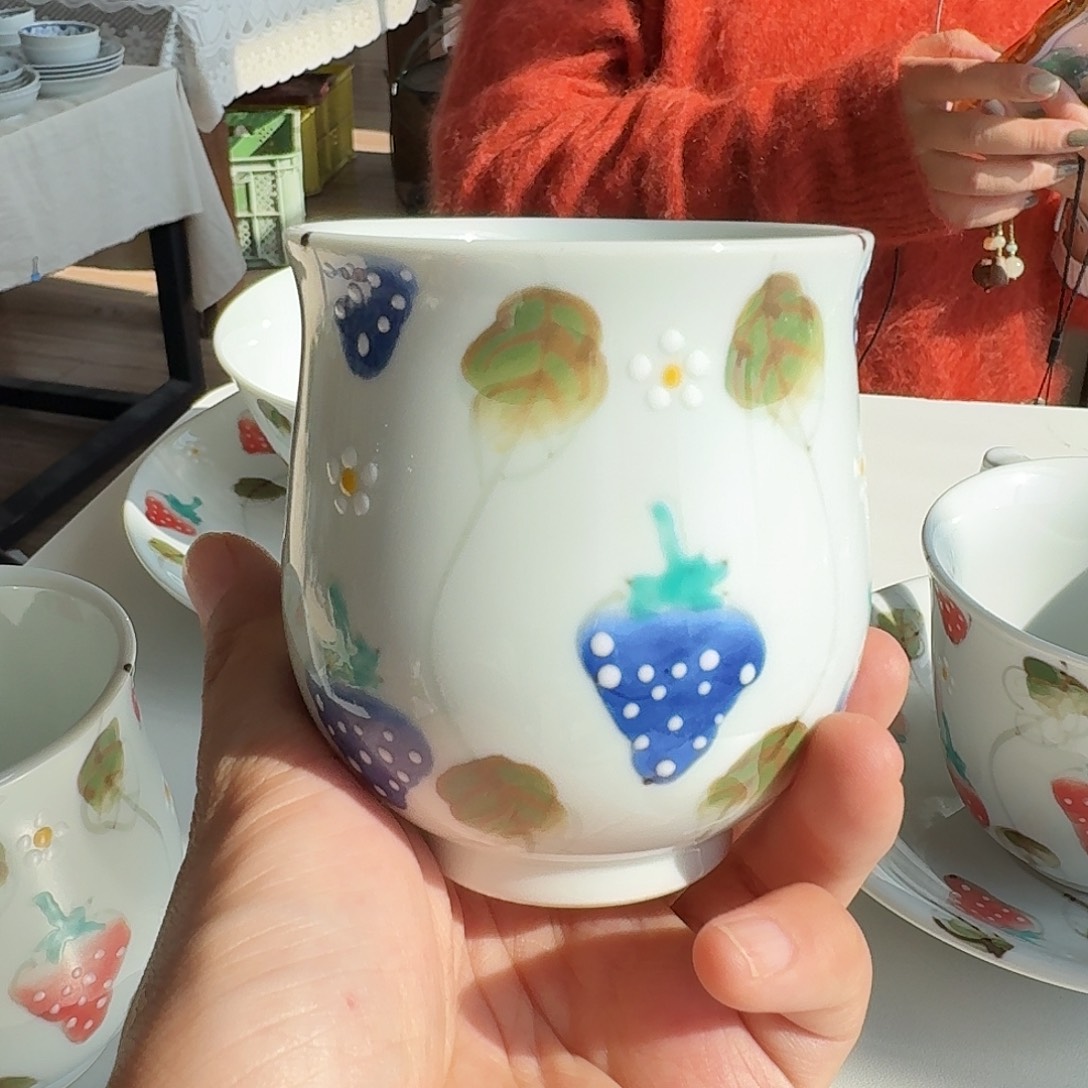 瓷片德七窑草莓水杯