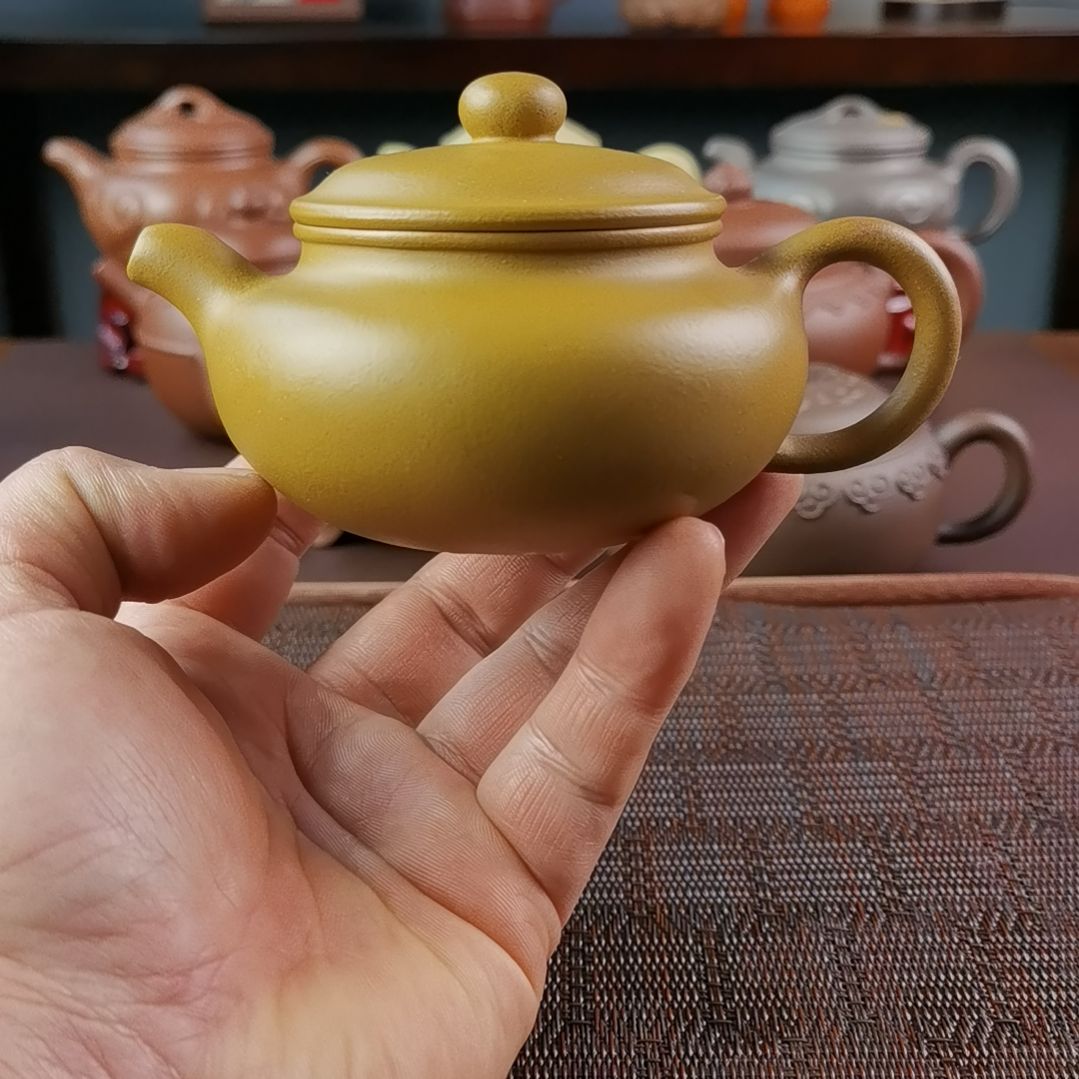 紫砂茶壶黄金段仿古200CC开播礼
