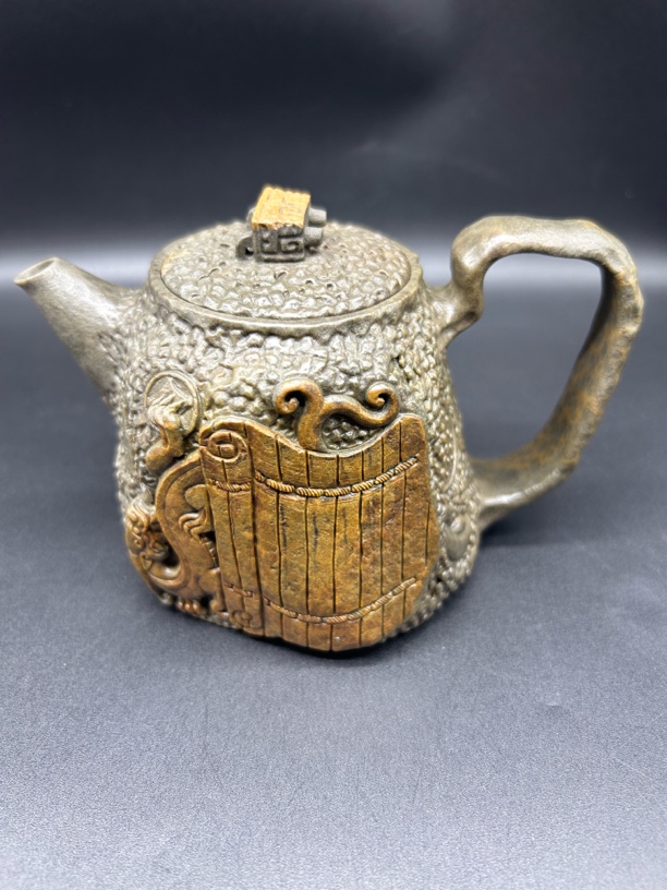 冰碛岩绿豹精品壶《锦灰堆》容量260毫升左右