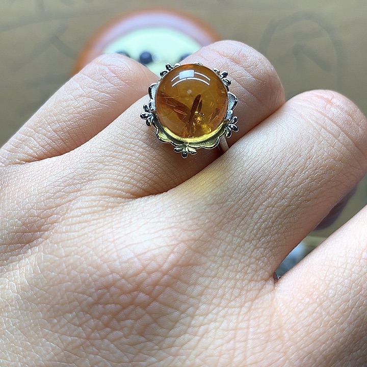 水晶水晶戒指银S925镶嵌老****了