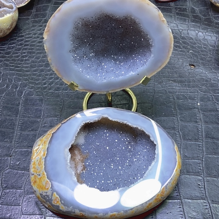 未镶嵌珠宝半成品水晶蓝晶异象盆