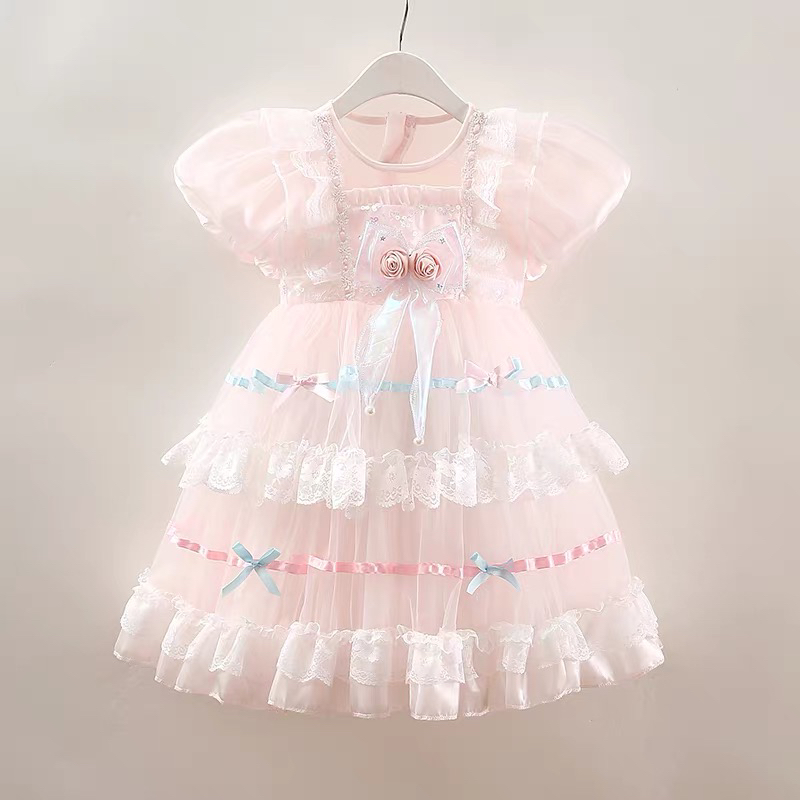 女童连衣裙2025新款儿童洋气公主裙女宝生日礼服裙蓬蓬纱裙潮