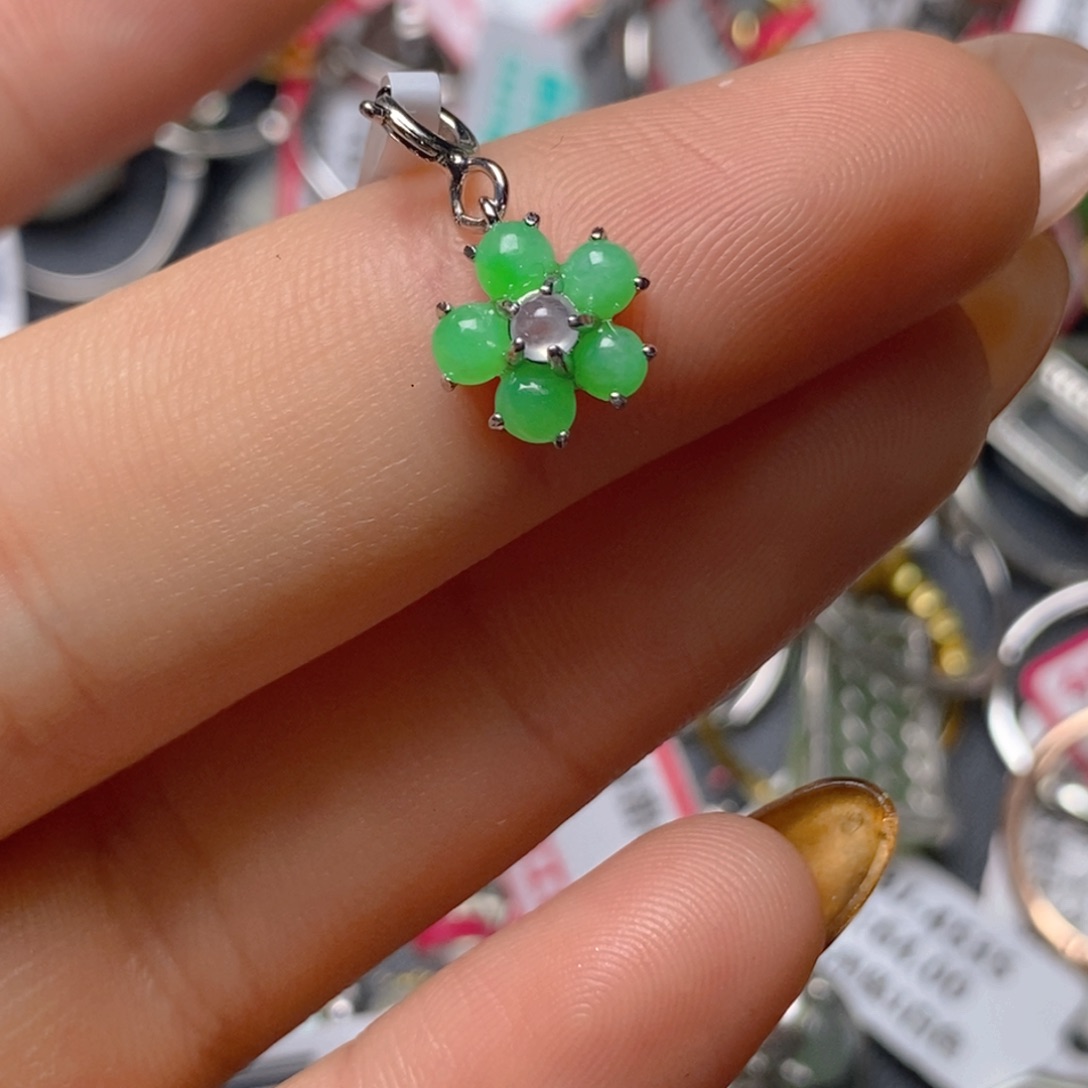 银S925镶嵌戒指翡翠百内无证书