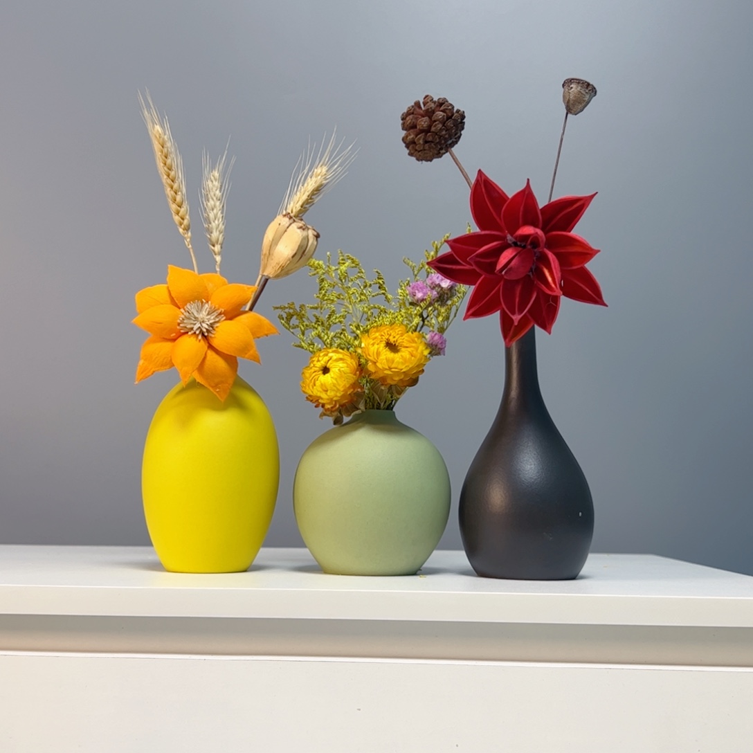 瓷片景德镇手作陶瓷花瓶摆件无孔