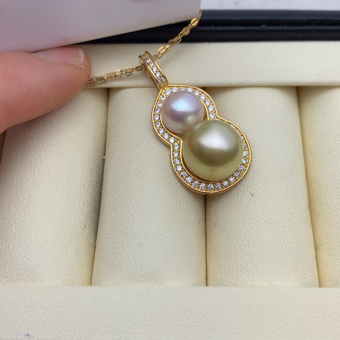 银S925镶嵌吊坠(不含链)海水珍珠