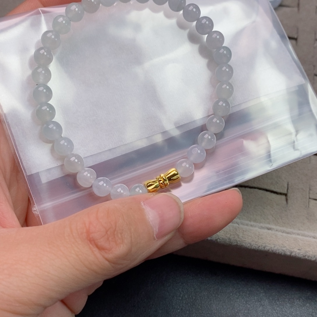定制翡翠未镶嵌清***柳翡翠定制手链