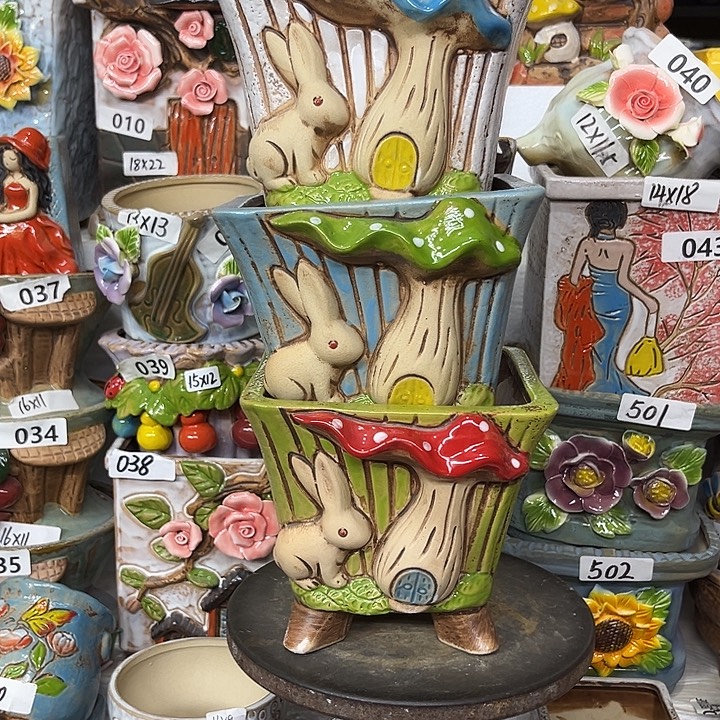 粗陶材质多肉花盆