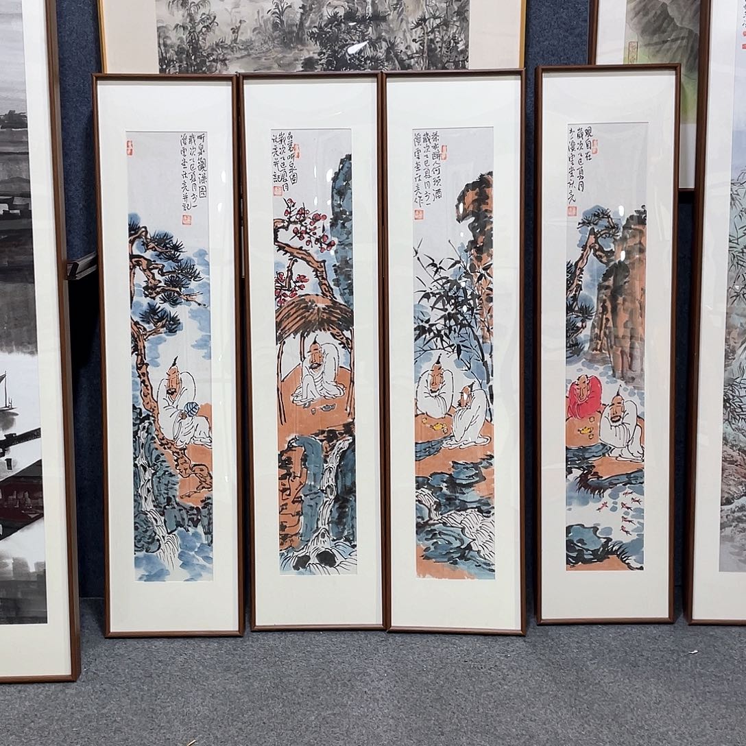 东***二国画手绘画作品带框