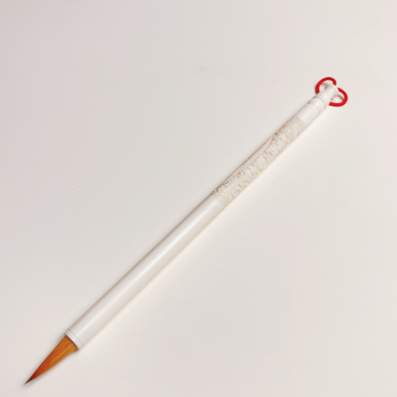 狼毫小楷毛笔 出锋2.2cm 雕龙鹿角杆【清水试笔 蘸墨不退】