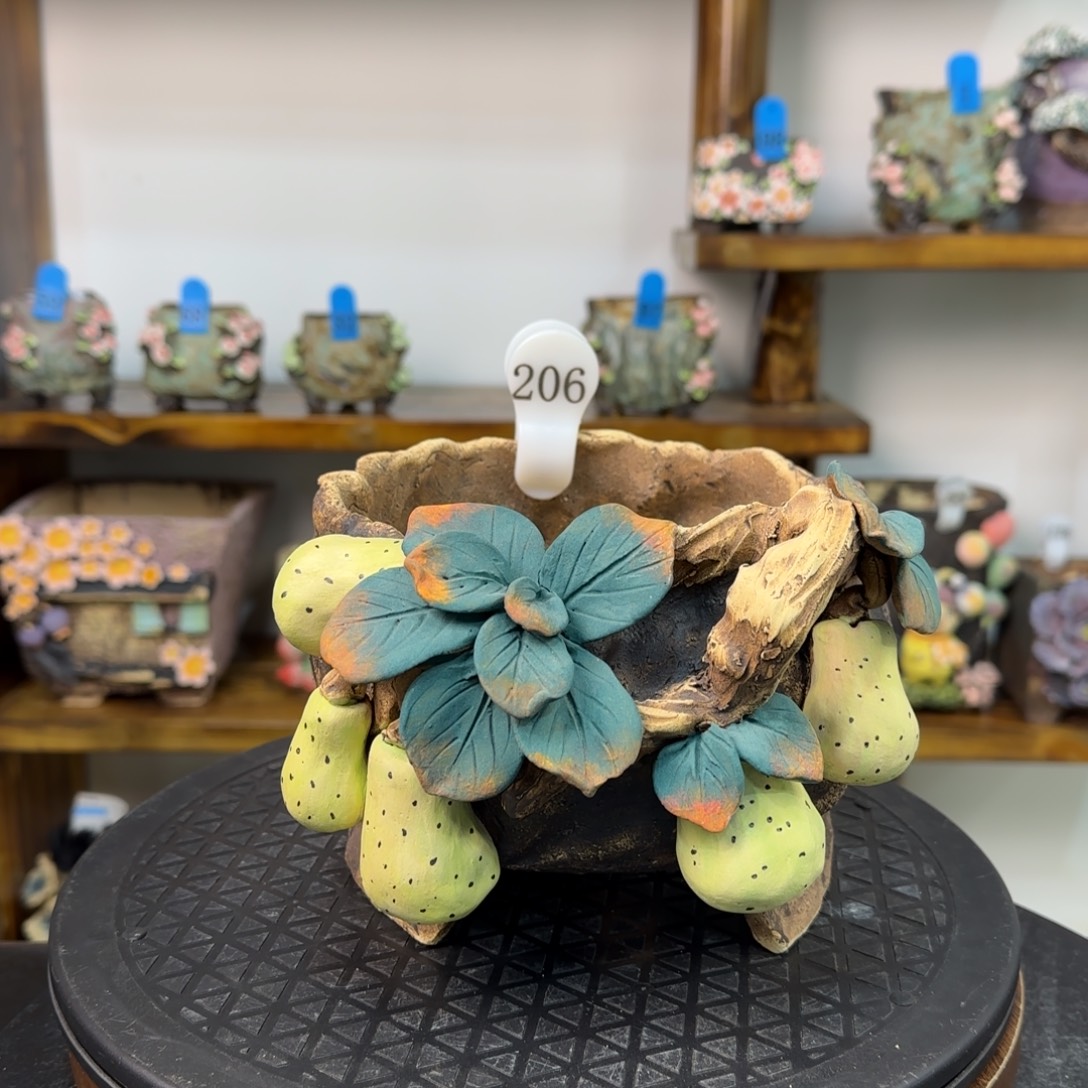 本默花器麦饭石花盆