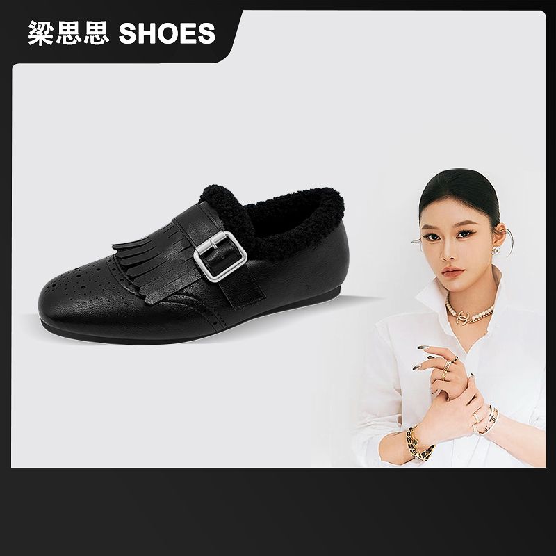 c【浮雕系列】梁思思SHOES新款复古时尚休闲真皮舒适单鞋-R9008-8