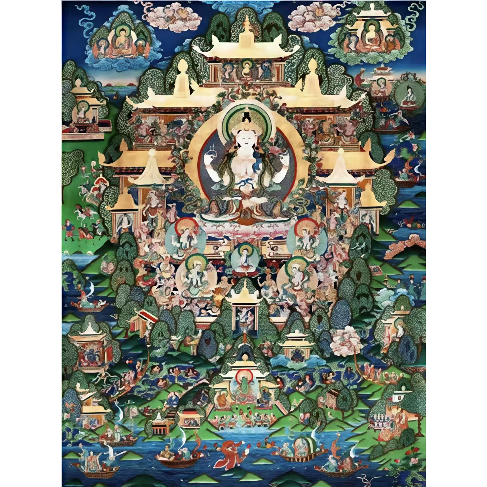 唐卡四臂观音TK16089