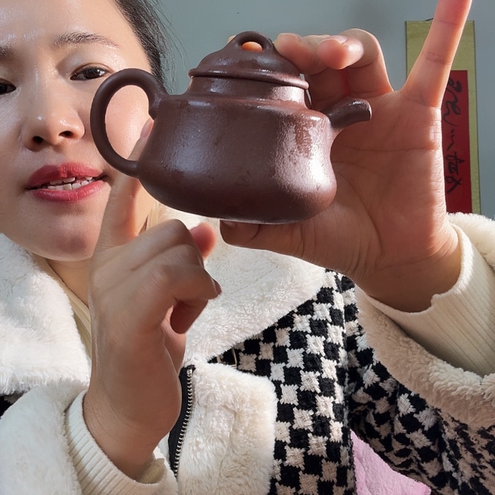 茶壶紫砂紫泥竹顶壶150cc