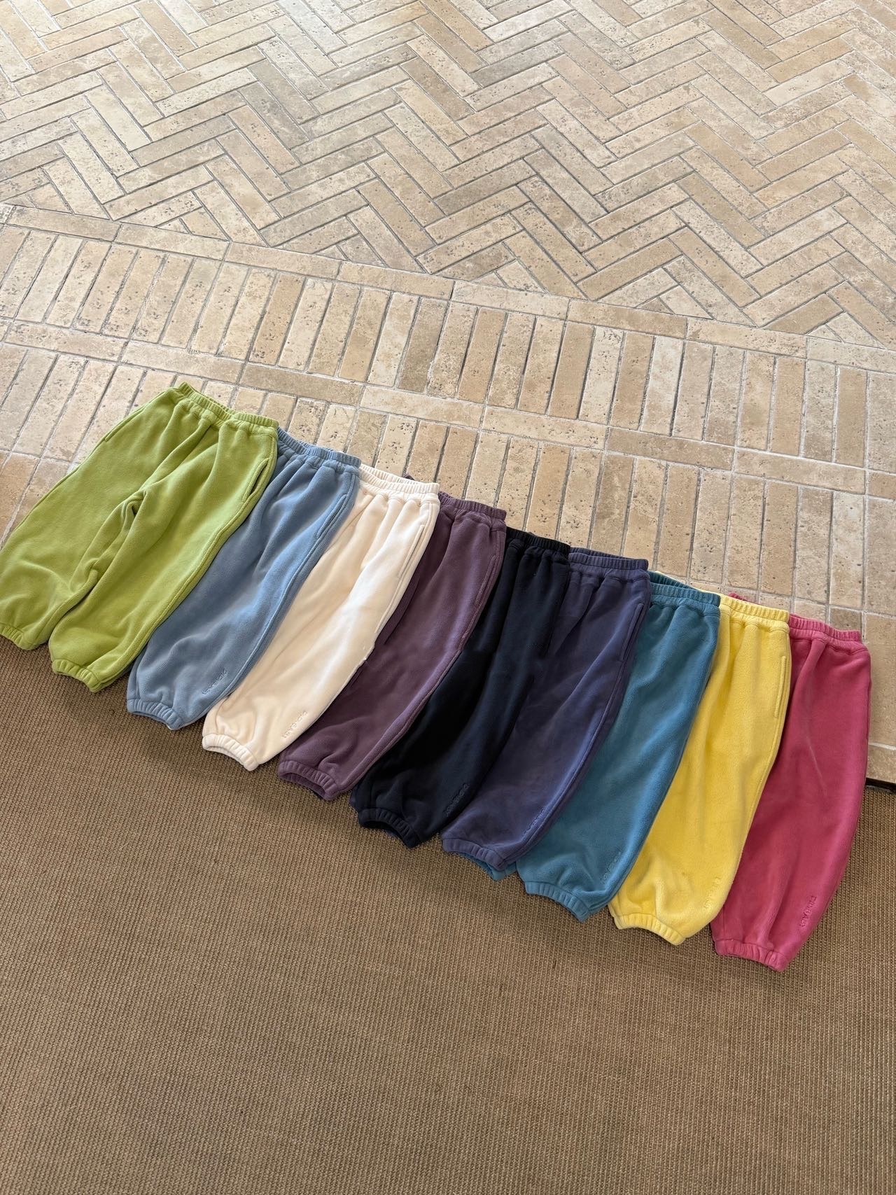 男女童双面奥利绒冬季休闲裤加绒加厚款长裤多巴胺色裤560g厚款